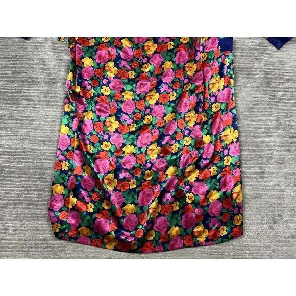 Vintage Victorias Secret Robe Large Multicolor‎ Floral Long Open Front Polyester - Picture 11 of 12